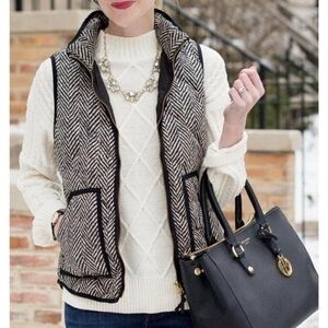 Daniel Cremieux Black and White Herringbone Vest